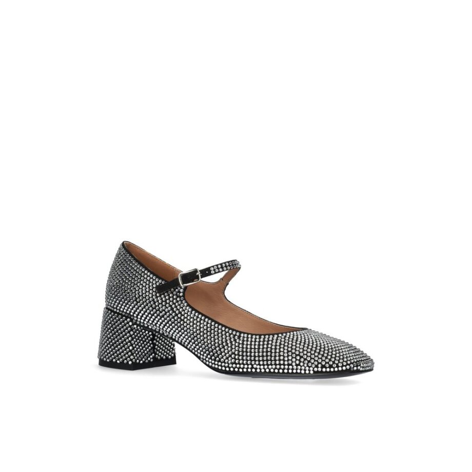 Bibi Lou CARDIFF PUMP 50 Riemchenpumps Mary Jane mit Strass schwarz