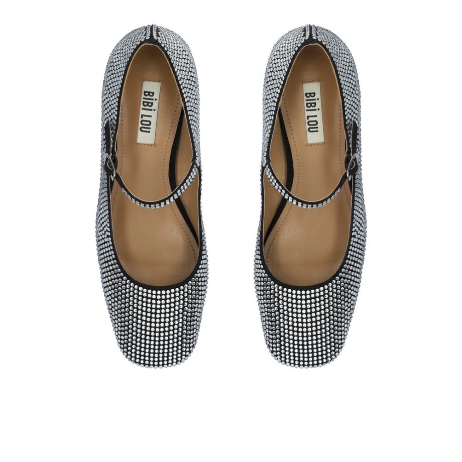 Bibi Lou CARDIFF PUMP 50 Riemchenpumps Mary Jane mit Strass schwarz
