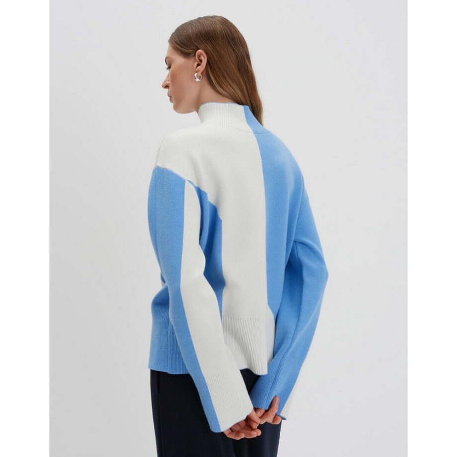 Someday Pre-Spring  Strickpullover TAMIELA Loose mit Color Blocking azure blue