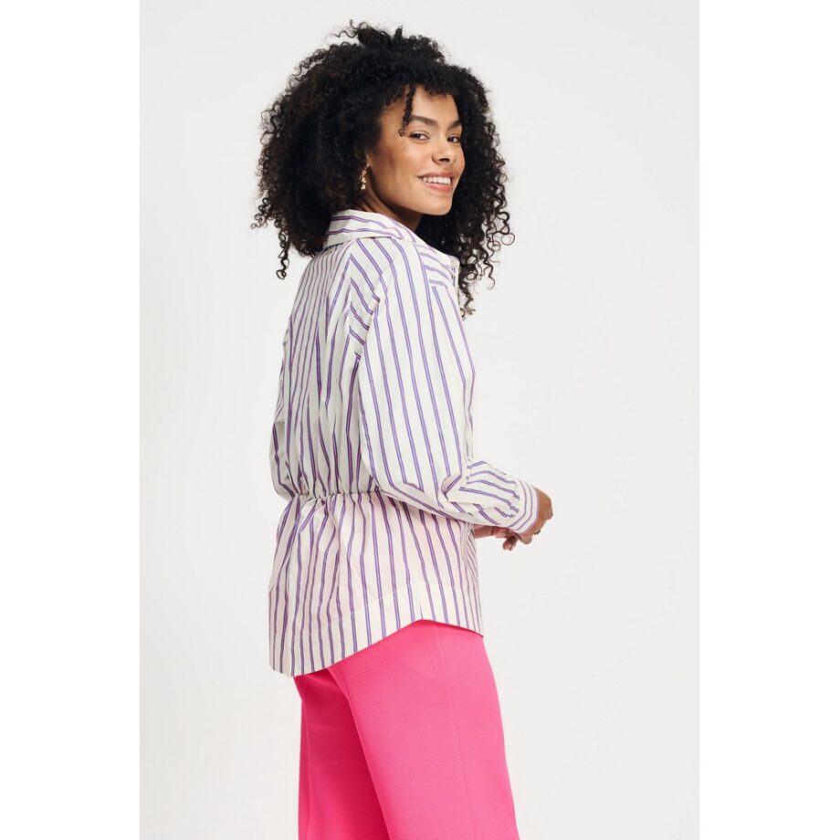 Pom Amsterdam SP9041 Bluse BLOUSE - Striped Poplin Cream