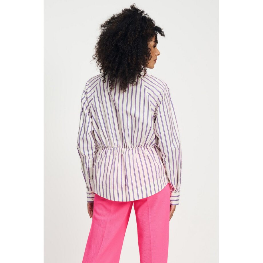 Pom Amsterdam SP9041 Bluse BLOUSE - Striped Poplin Cream