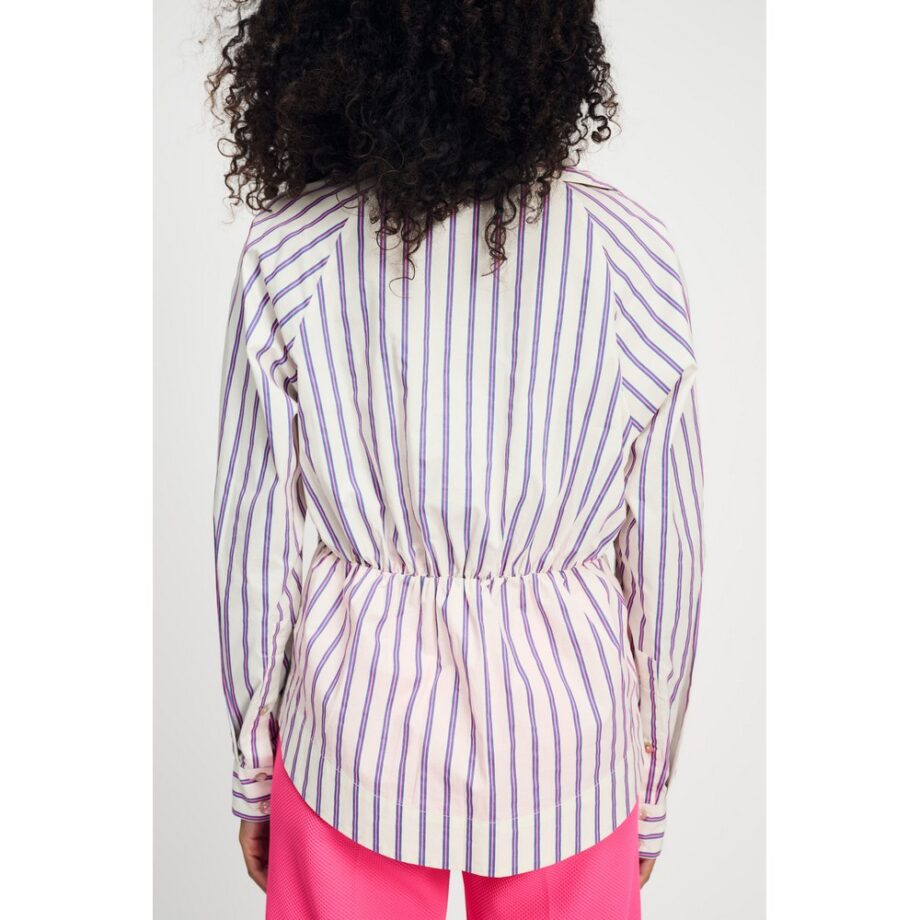 Pom Amsterdam SP9041 Bluse BLOUSE - Striped Poplin Cream