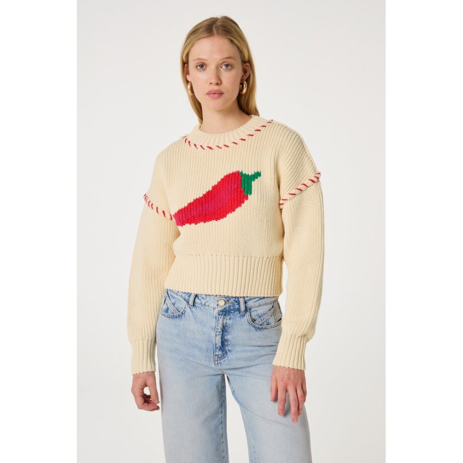 Fabienne Chapot Pullover Viola creme multi
