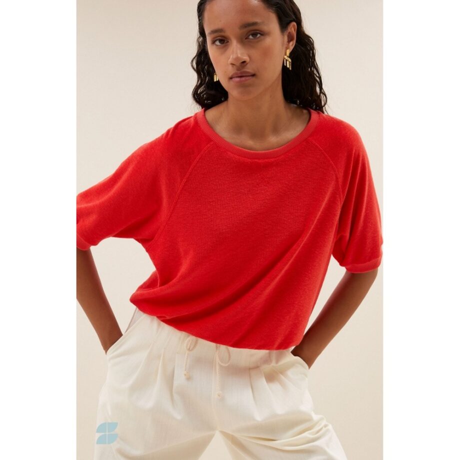 By-bar Amsterdam neva slub top Shirt poppy red