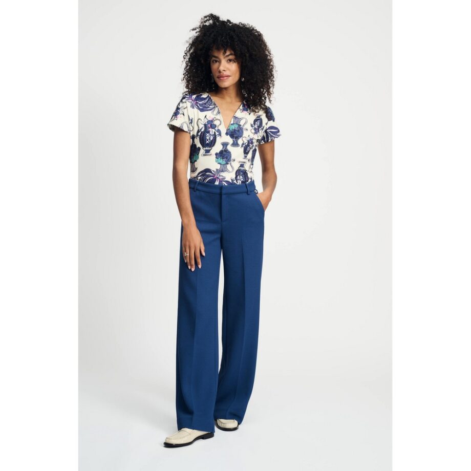 Pom Amsterdam SP9049 Hose PANTS - Wide Leg Sapphire Blue