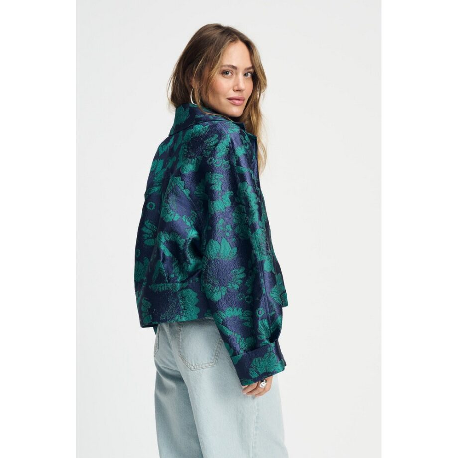 Pom Amsterdam SP9061 Jacke JACKET - Floral Jacquard Fresh Blue