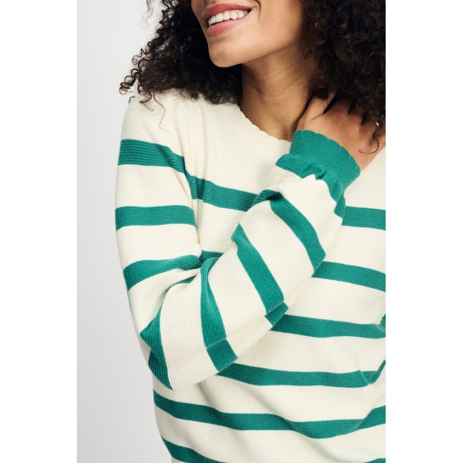 Pom Amsterdam SP9055 PULLOVER - Striped Fresh Green