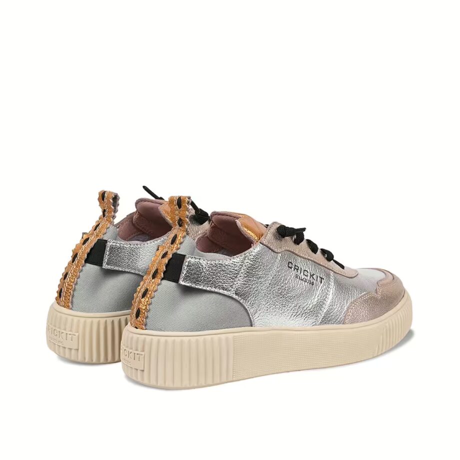 Crickit OAKLI Sneaker Turnschuh low mit Easy-In Metallic Silber mit Metallic Platin