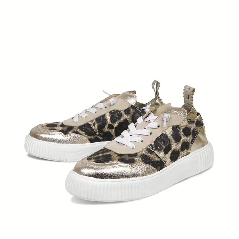 Crickit OAKLI Sneaker Turnschuh low mit Easy-In Leo mit Metallic Platin