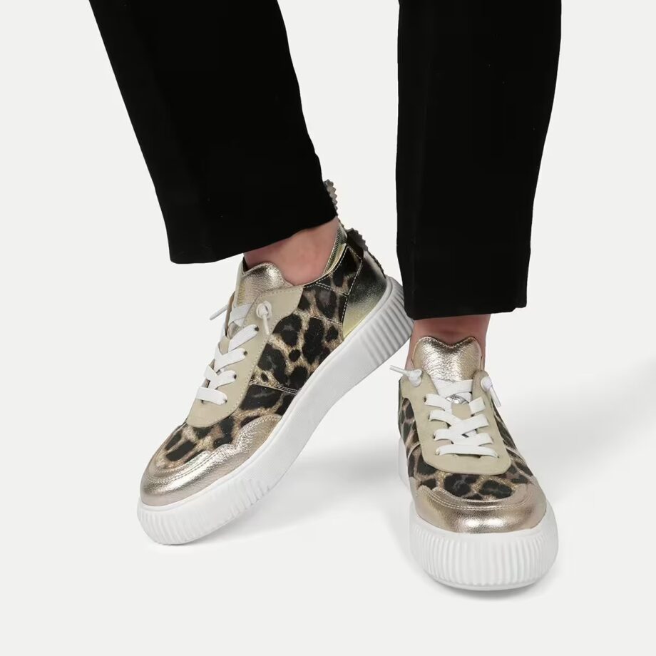 Crickit OAKLI Sneaker Turnschuh low mit Easy-In Leo mit Metallic Platin