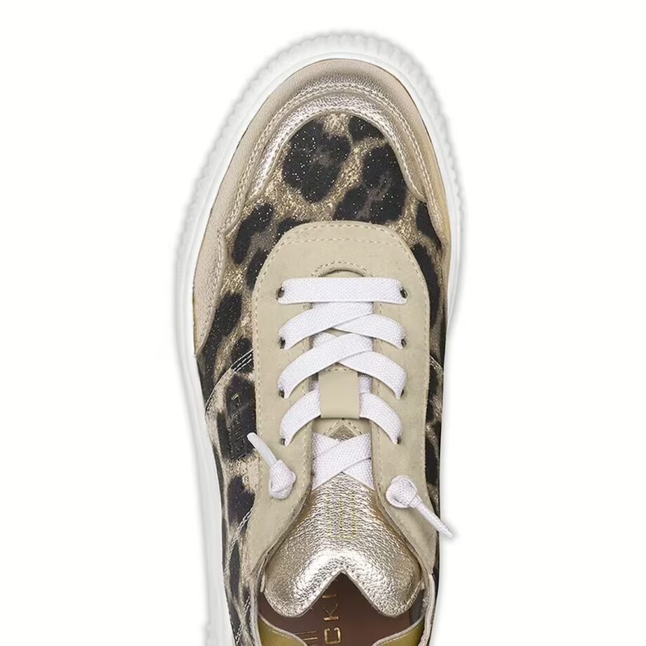 Crickit OAKLI Sneaker Turnschuh low mit Easy-In Leo mit Metallic Platin