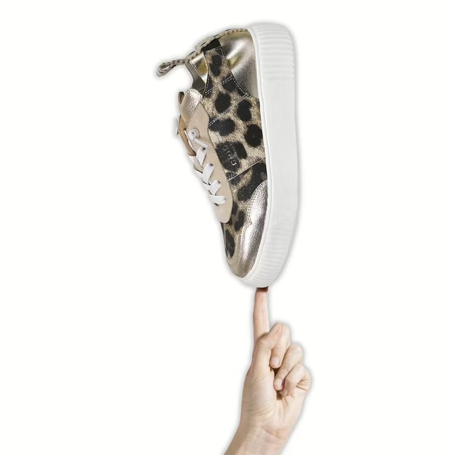Crickit OAKLI Sneaker Turnschuh low mit Easy-In Leo mit Metallic Platin