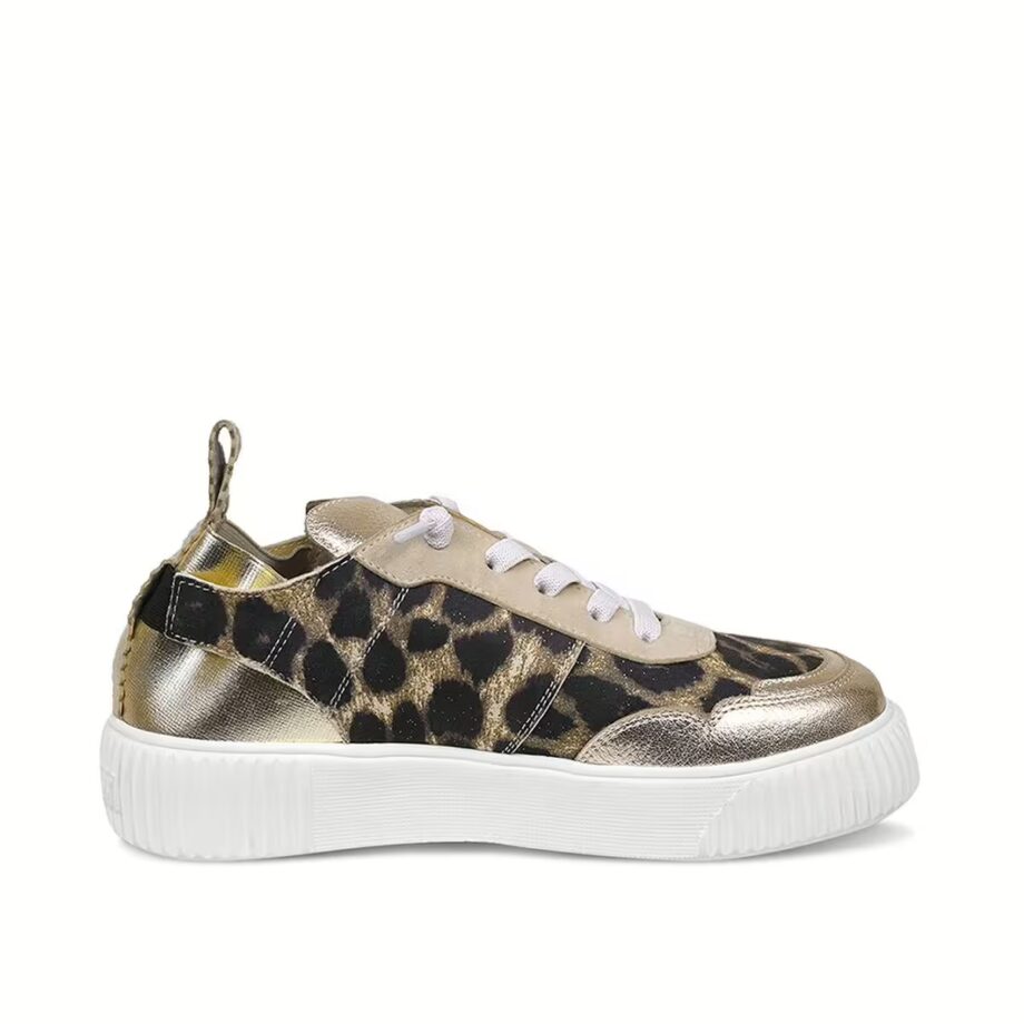 Crickit OAKLI Sneaker Turnschuh low mit Easy-In Leo mit Metallic Platin