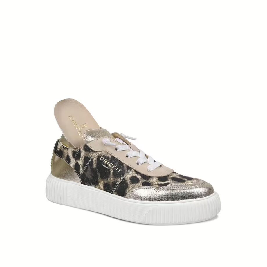 Crickit OAKLI Sneaker Turnschuh low mit Easy-In Leo mit Metallic Platin