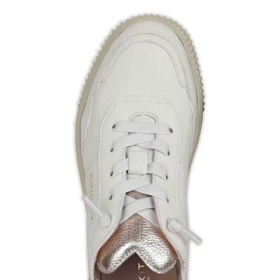 Crickit OAKLI Sneaker Turnschuh low mit Easy-In weiß Metallic mit Herzchen