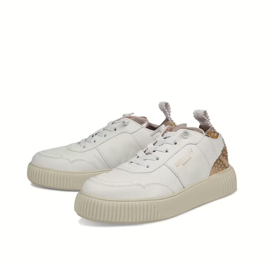 Crickit OAKLI Sneaker Turnschuh low mit Easy-In weiß Metallic mit Herzchen