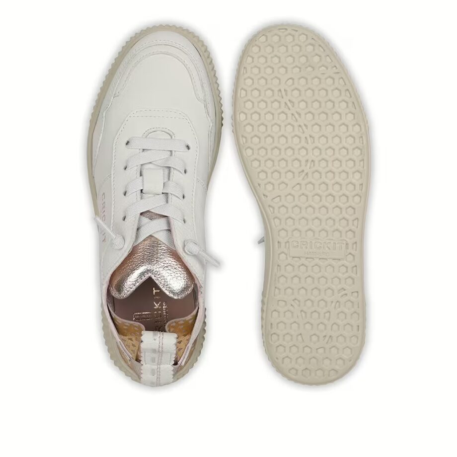 Crickit OAKLI Sneaker Turnschuh low mit Easy-In weiß Metallic mit Herzchen