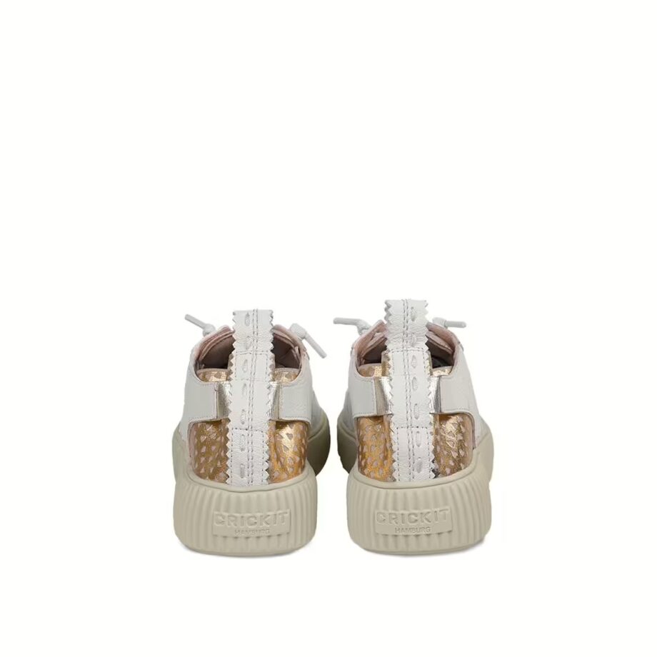 Crickit OAKLI Sneaker Turnschuh low mit Easy-In weiß Metallic mit Herzchen