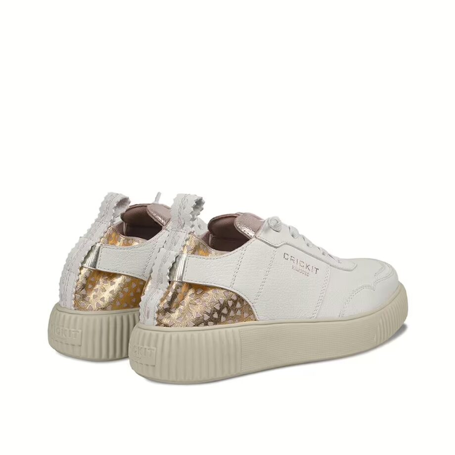 Crickit OAKLI Sneaker Turnschuh low mit Easy-In weiß Metallic mit Herzchen