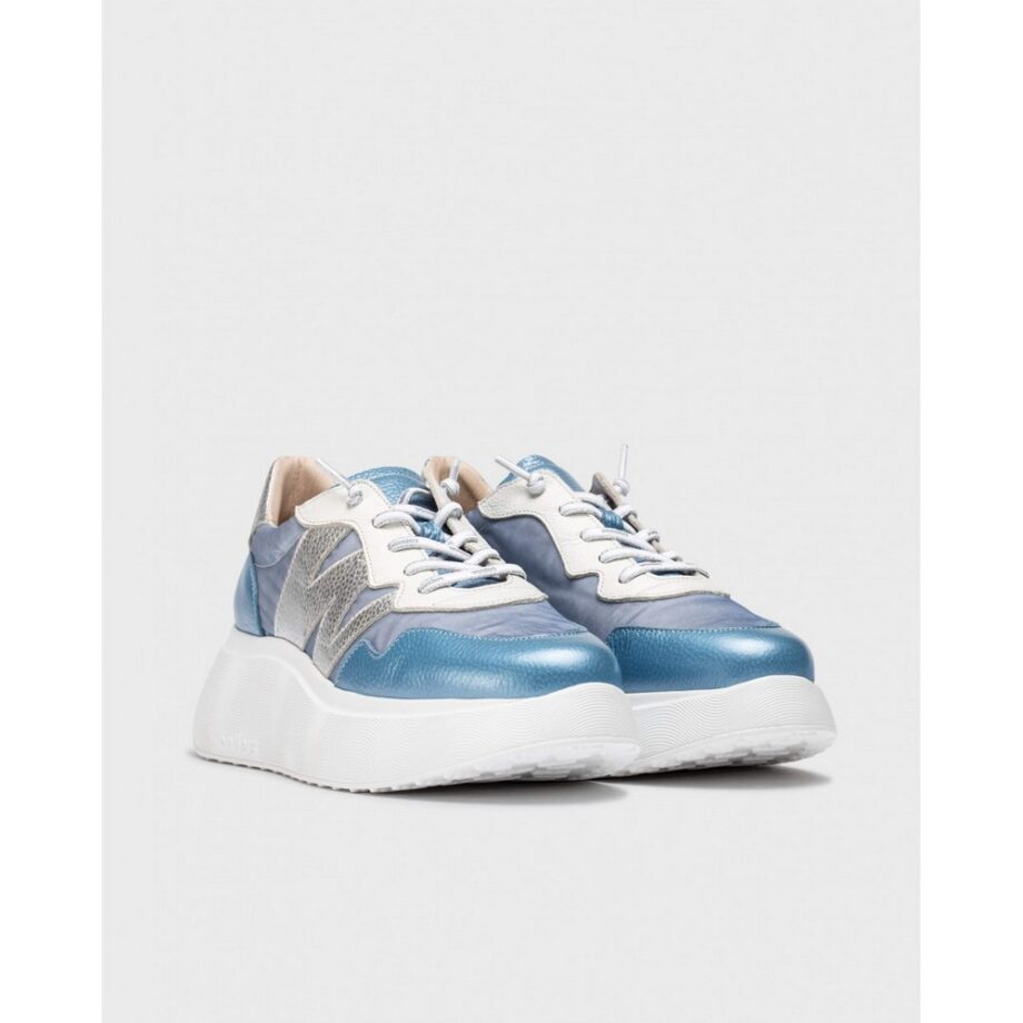 Wonders A-3622 Plateau Sneaker  ZENIT blau weiß silber