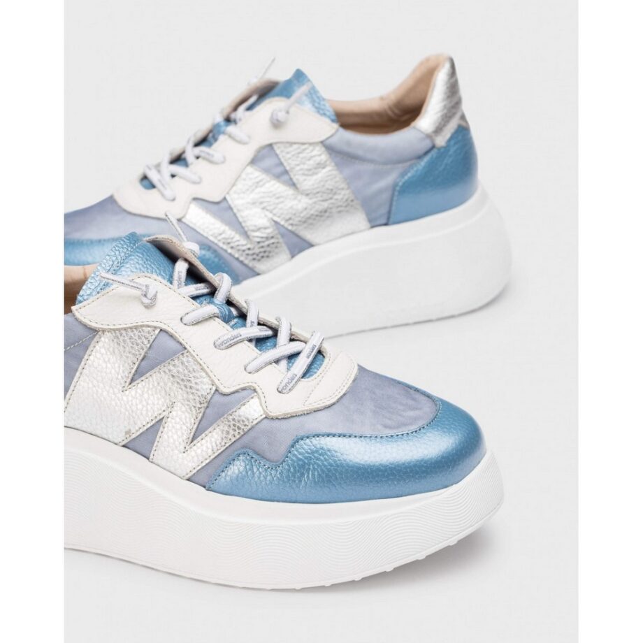 Wonders A-3622 Plateau Sneaker  ZENIT blau weiß silber