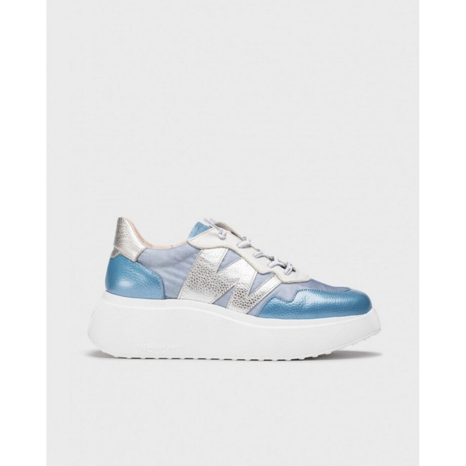Wonders A-3622 Plateau Sneaker  ZENIT blau weiß silber