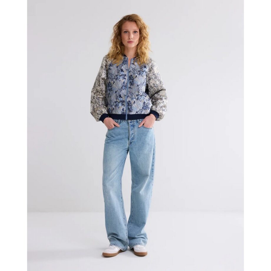 Summum 1S1100 Blouson Bomberjacke Jacquard blau multi