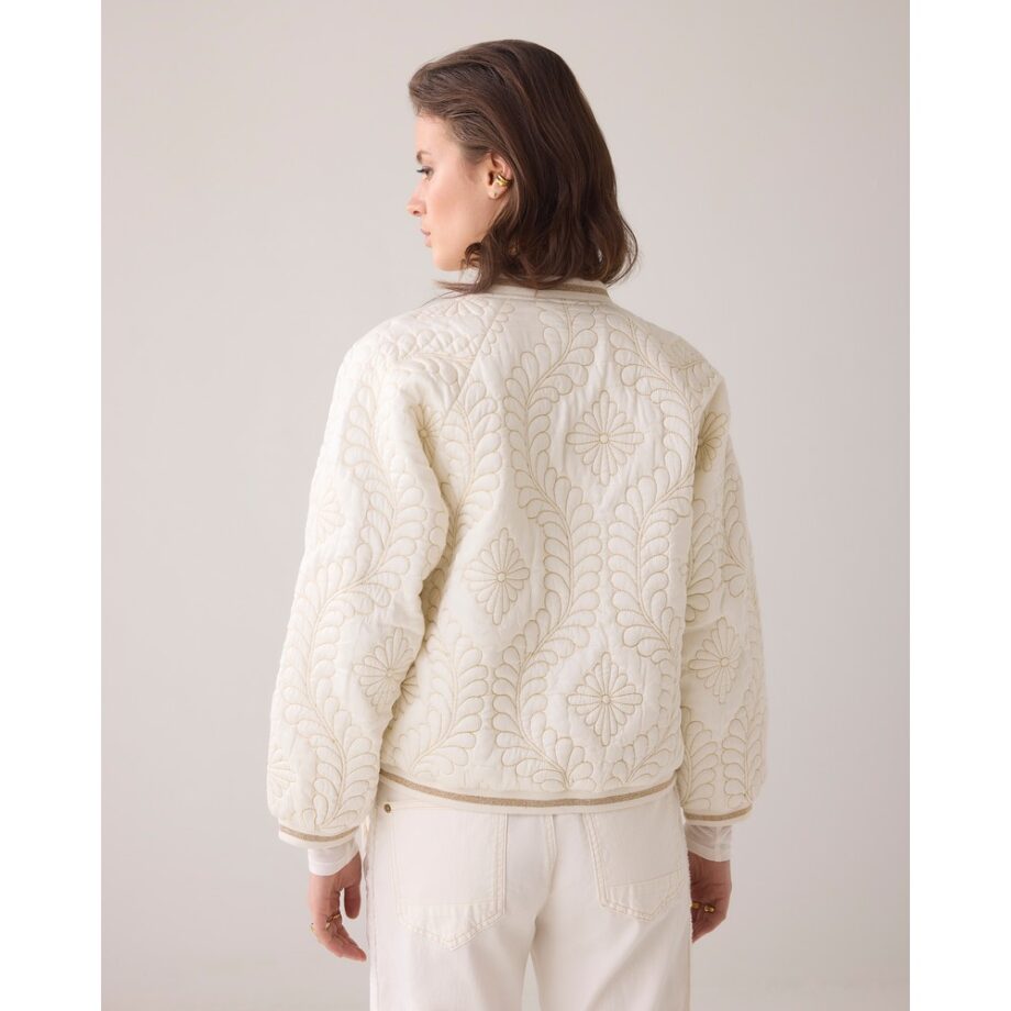 Summum 1S1204 Blouson gesteppte Bomberjacke aus Satin ivory