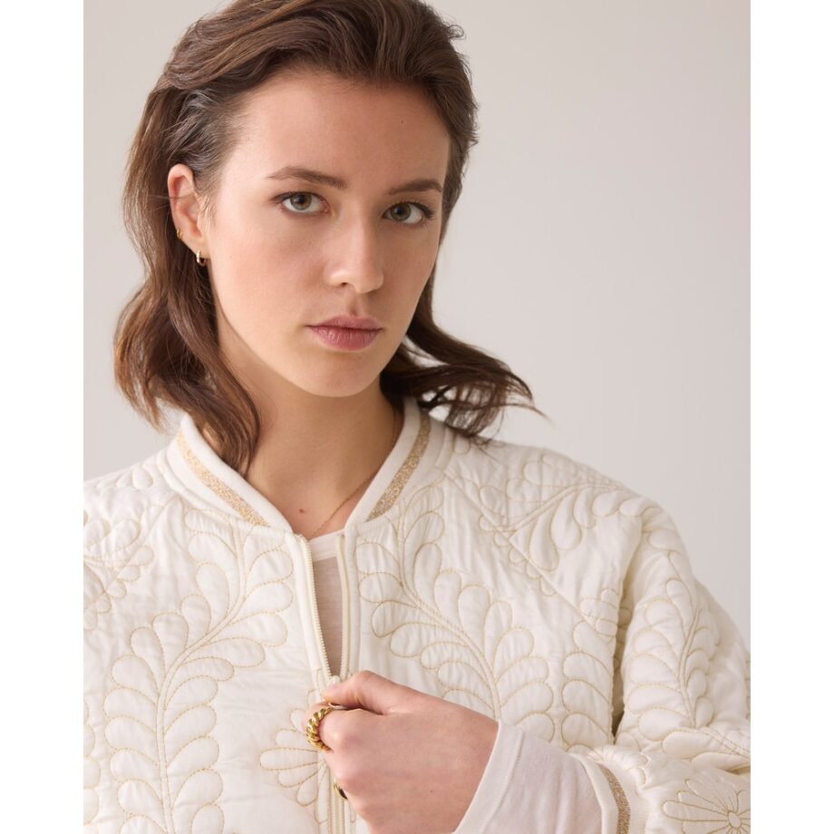 Summum 1S1204 Blouson gesteppte Bomberjacke aus Satin ivory