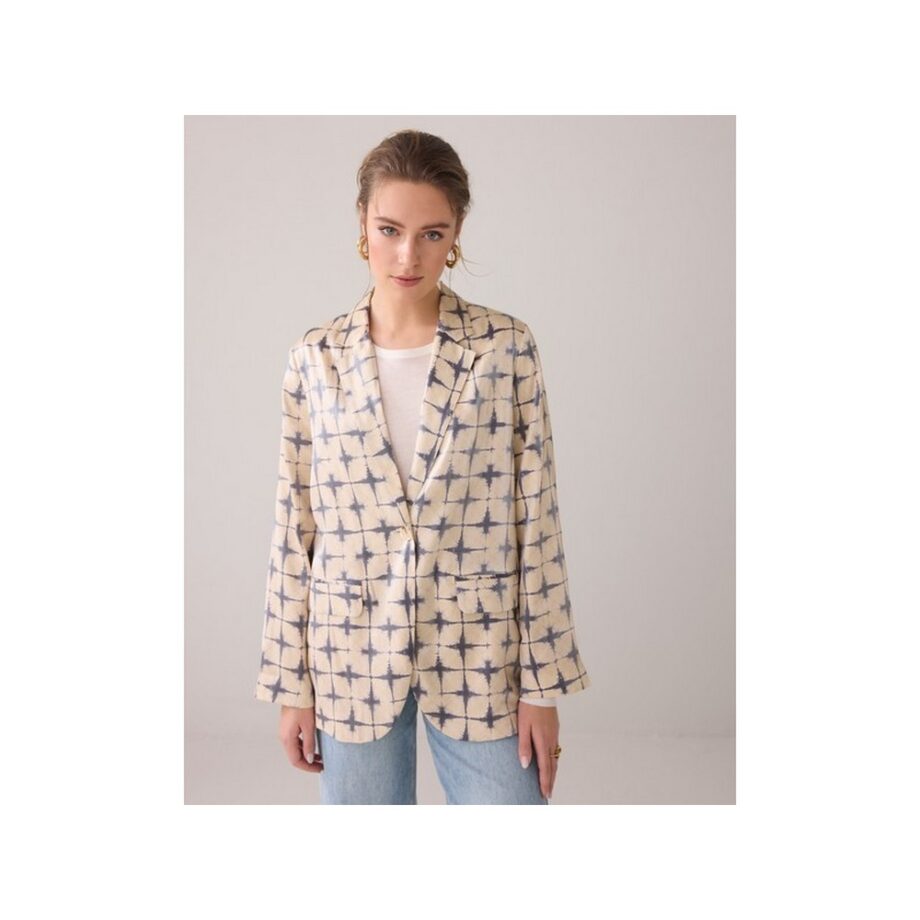 Summum 1s1242 Boyfriend Blazer tie dye check