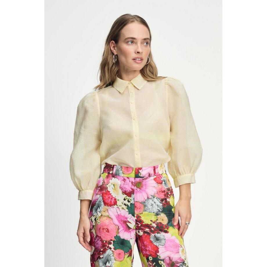 Pom Amsterdam SP9085 Bluse BLOUSE - Lime Dots
