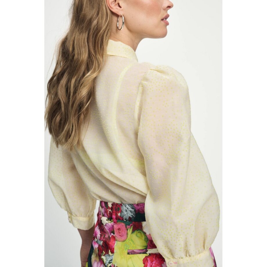 Pom Amsterdam SP9085 Bluse BLOUSE - Lime Dots