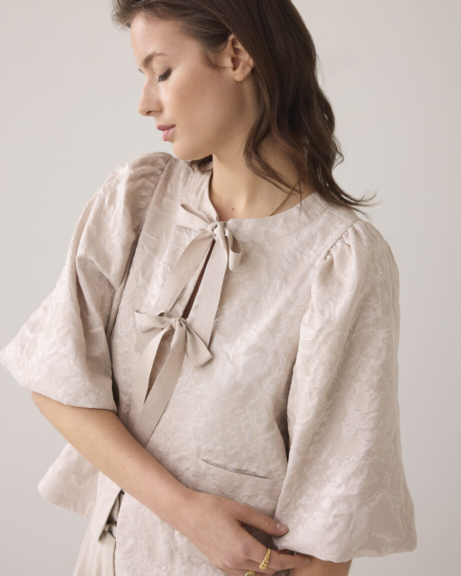 Summum 2s3280-12167 Bluse Blouse Jacquard creme