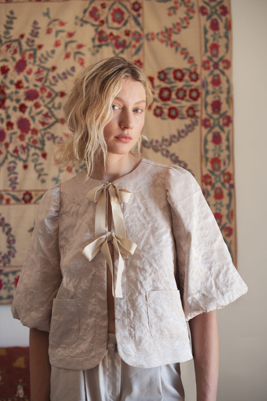 Summum 2s3280-12167 Bluse Blouse Jacquard creme