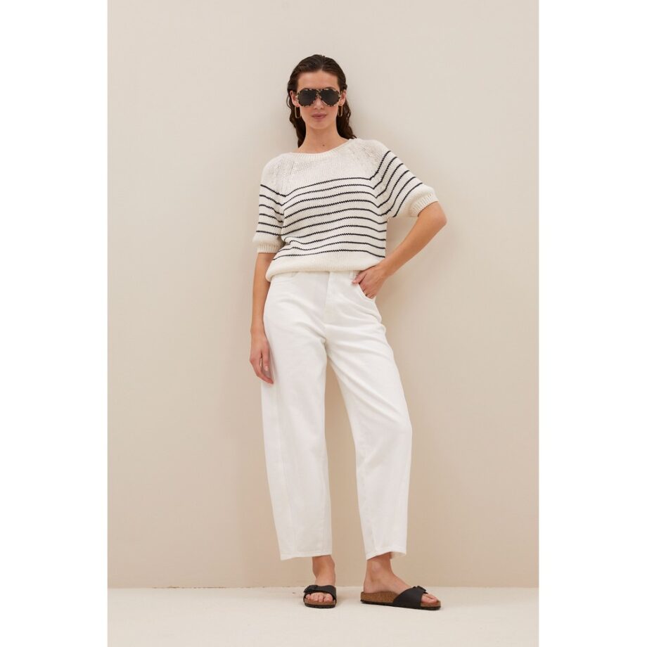 By-bar Amsterdam cruz stripe pullover navy stripe