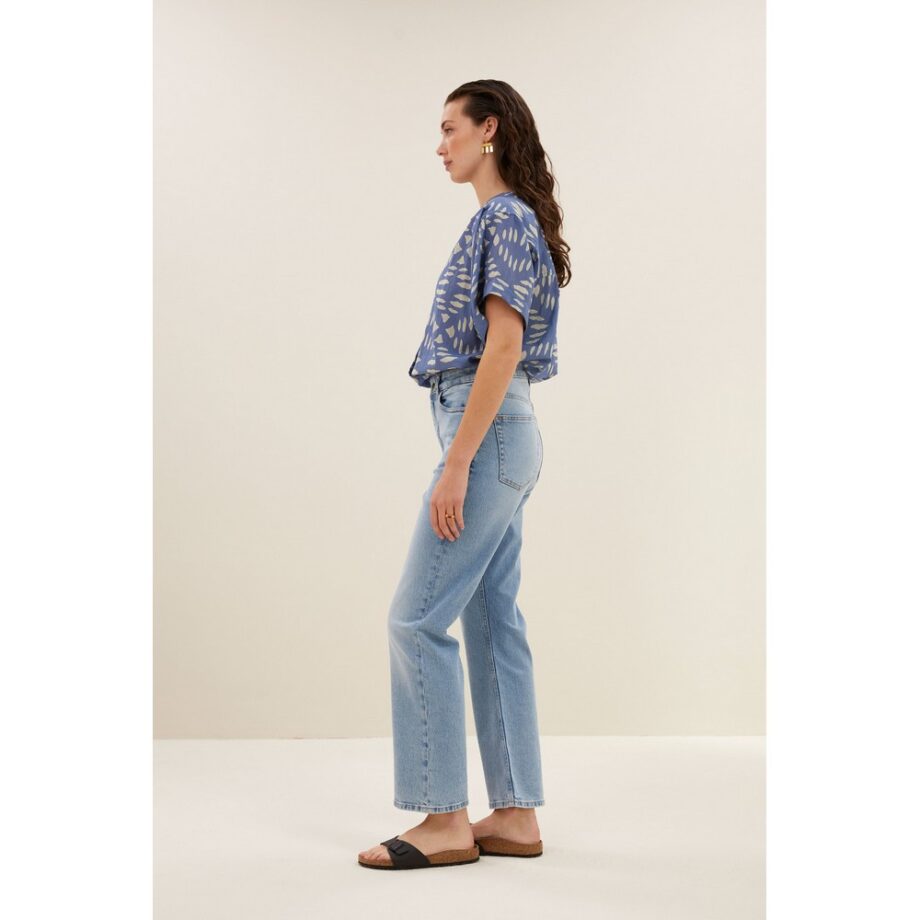 By-bar Amsterdam amber indigo blouse Bluse blue indigo print