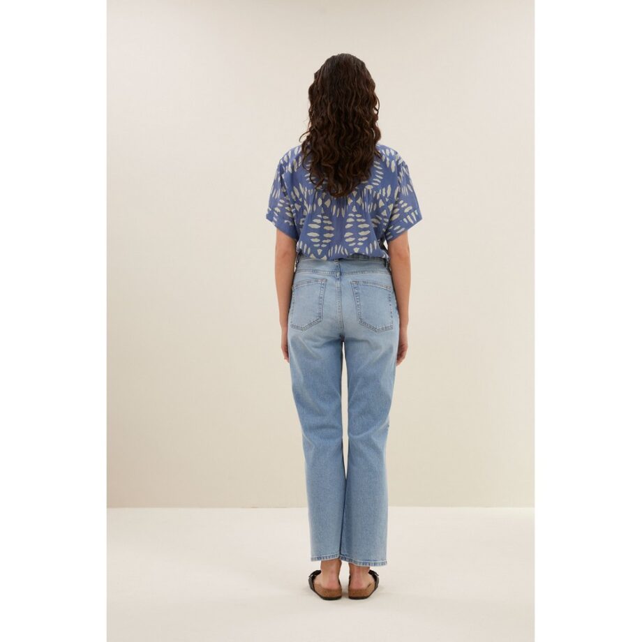 By-bar Amsterdam amber indigo blouse Bluse blue indigo print