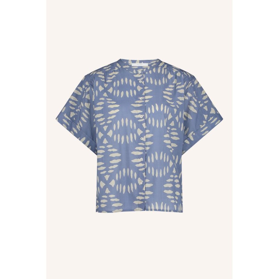 By-bar Amsterdam amber indigo blouse Bluse blue indigo print
