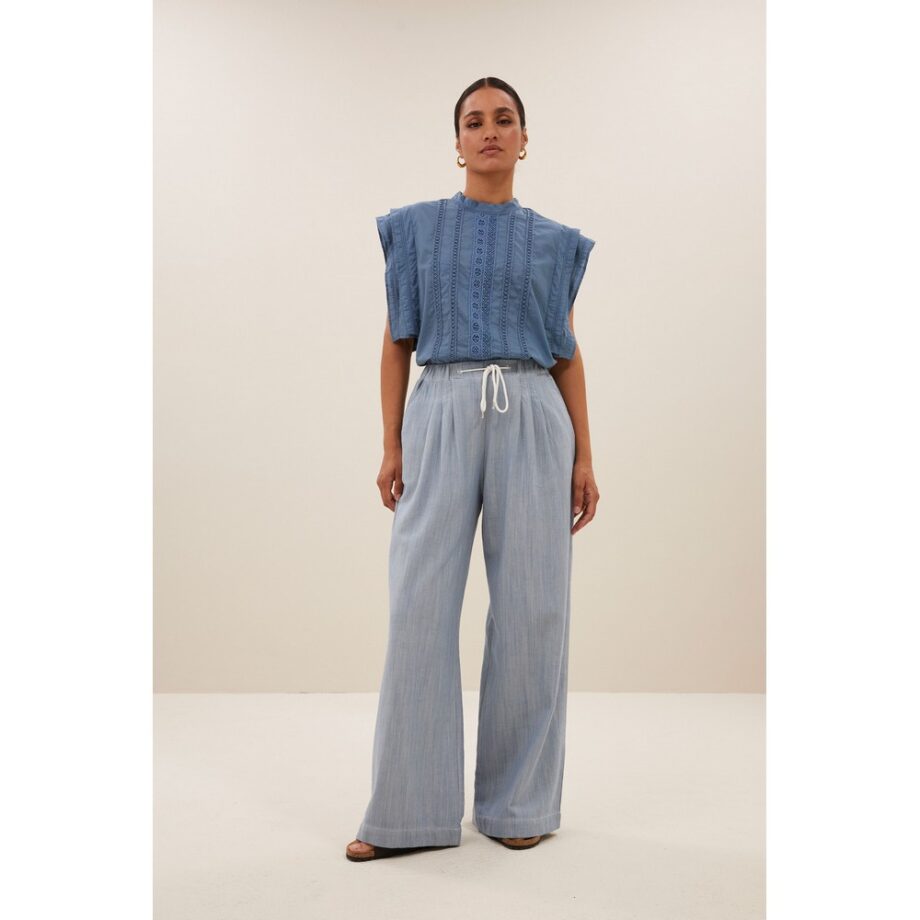 By-bar Amsterdam xena blouse Bluse blue stone