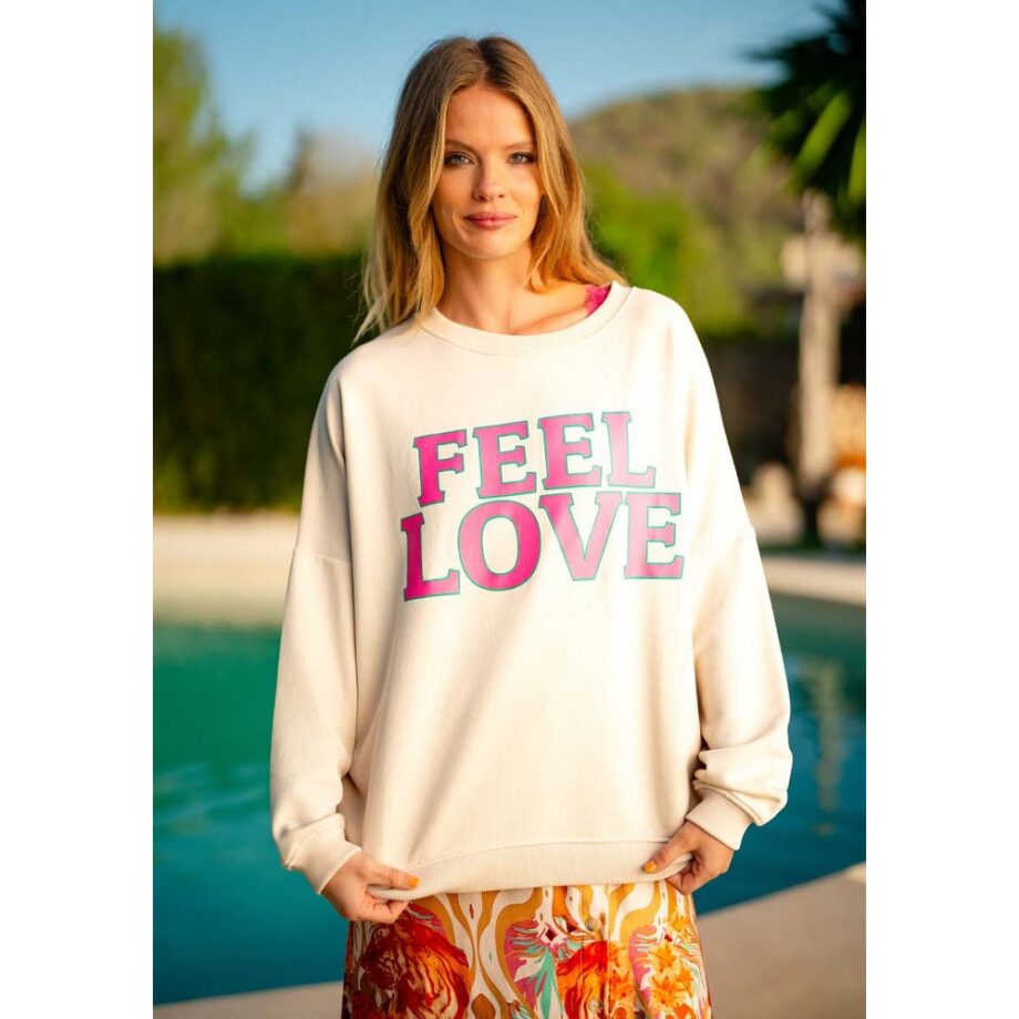 Miss Goodlife  MG11164 Roundneck Sweatshirt Feel Love creme