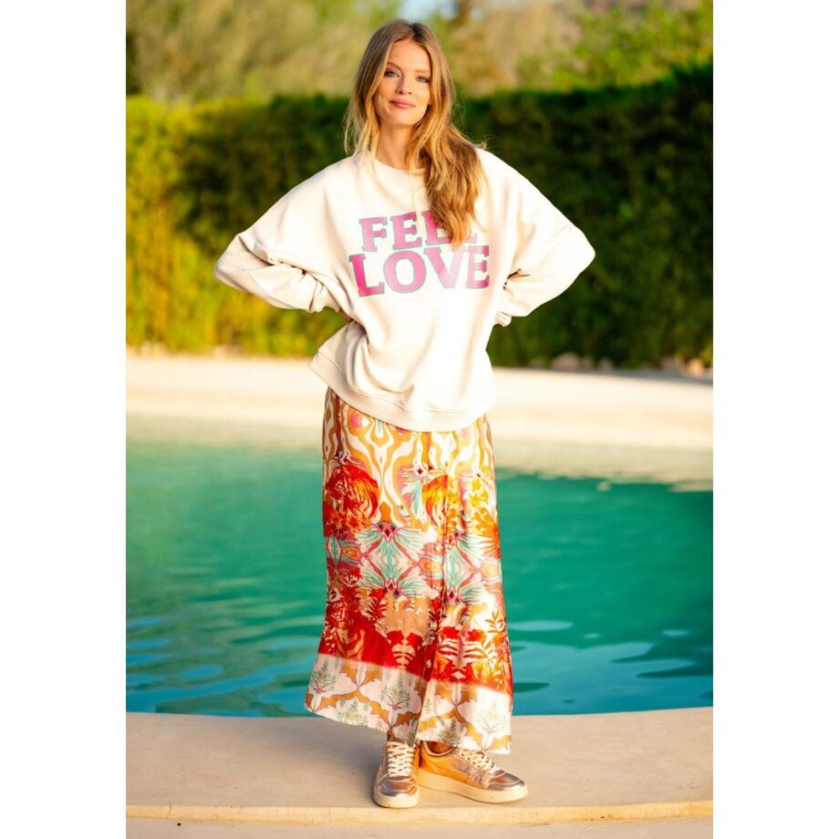 Miss Goodlife  MG11164 Roundneck Sweatshirt Feel Love creme