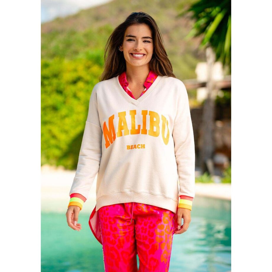 Miss Goodlife MG11209 V-Neck Sweatshirt Malibu creme