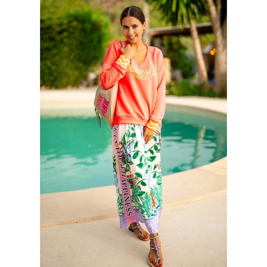 Miss Goodlife MG11374 Maxirock Skirt Green Garden multi