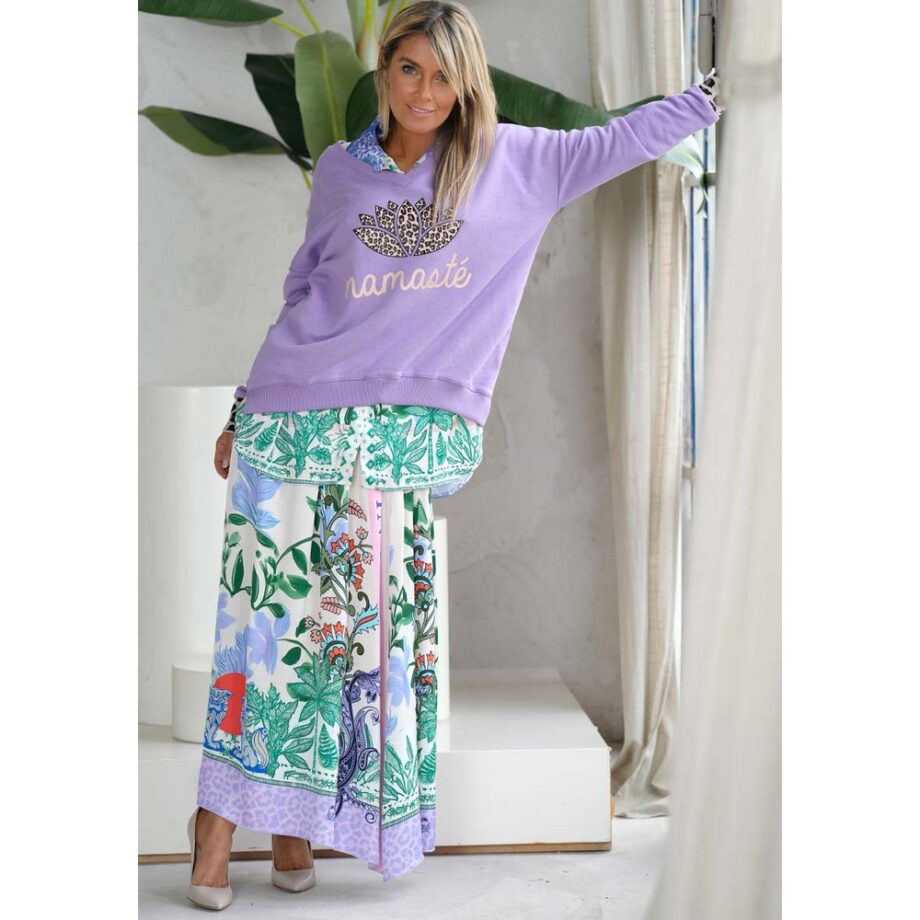 Miss Goodlife MG11374 Maxirock Skirt Green Garden multi