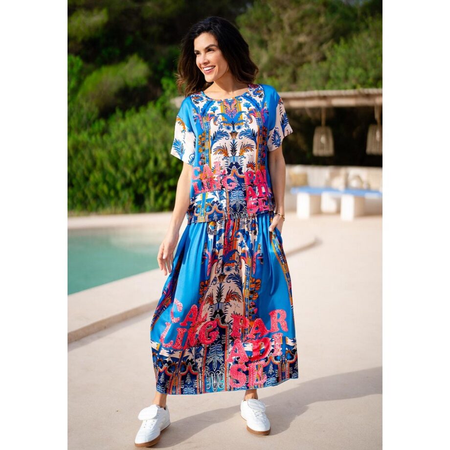 Miss Goodlife MG11390 Maxirock Skirt Blue Hour multi