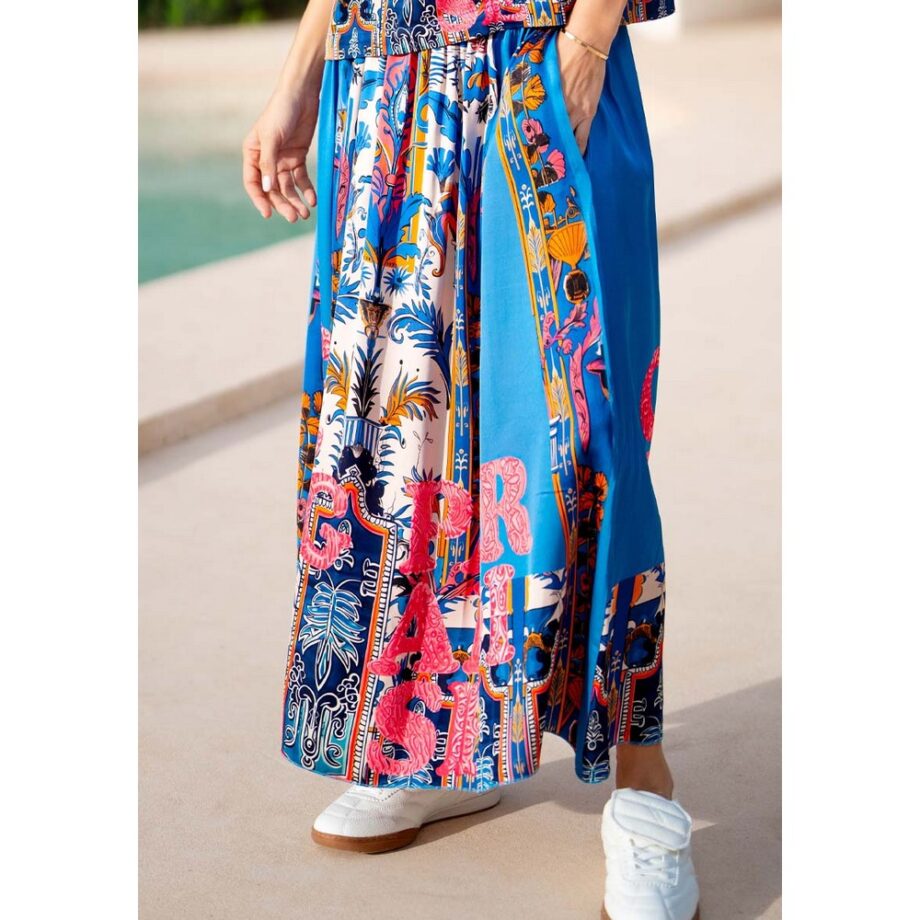 Miss Goodlife MG11390 Maxirock Skirt Blue Hour multi