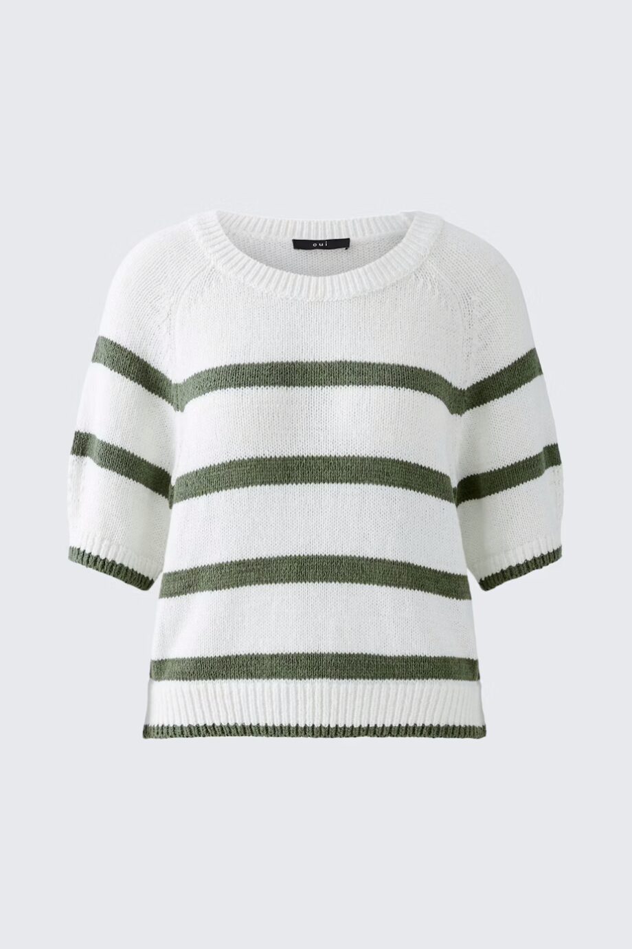 Oui 93307 Pullover white green
