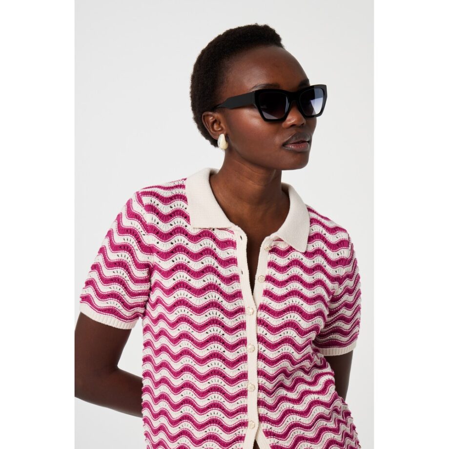 Fabienne Chapot Caro Crochet Cardigan Strickjacke pink craze