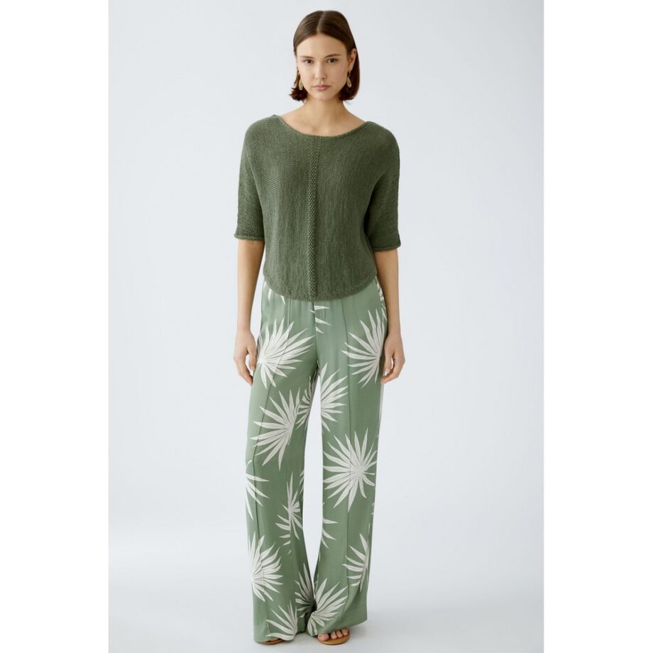 Oui 92813 Hose Schlupfhose green white