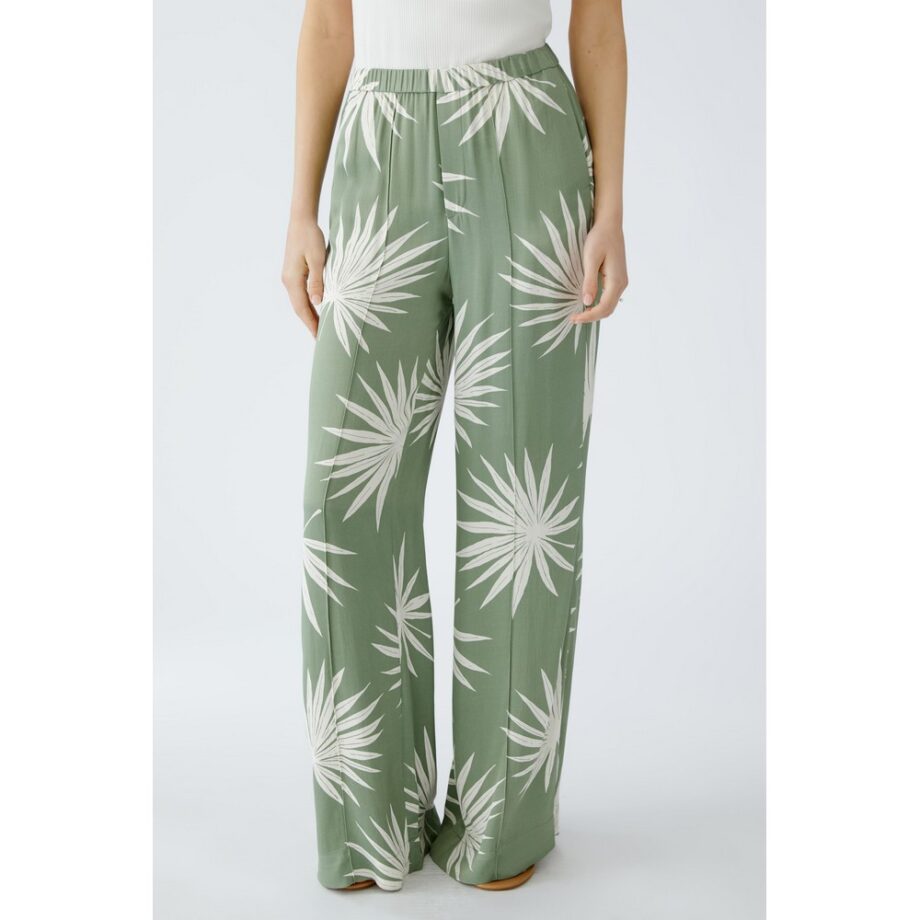 Oui 92813 Hose Schlupfhose green white